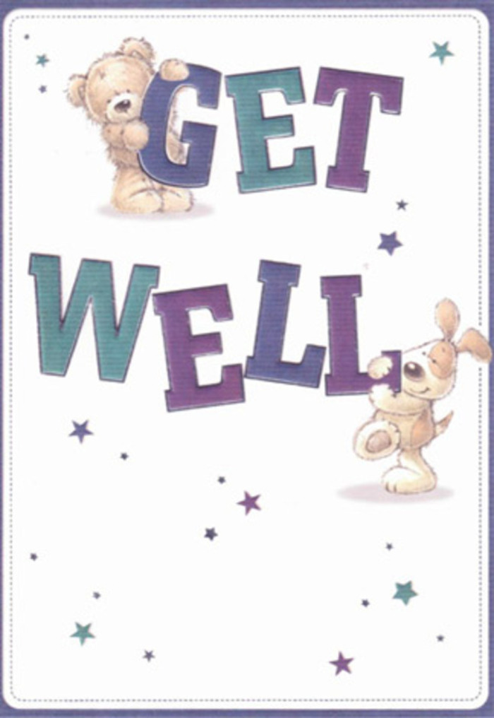 Embodying the spirit of encouragement with a distinctly local touch, this get well card celebrates heartfelt connection through whimsical illustration. At the centre, a friendly bear and a trusting puppy play together, surrounded by a constellation of purple and aqua stars that hint at the wonder and possibility Northwood's open spaces inspire. The bold, oversized typography grounds the design in cheerful reassurance, its rich colours mirroring the blooms seen in Northwood's gardens each spring. There's an almost touchable realism to the figures-the plush bear and velvety-eared pup seem to offer comfort fit for a walk in Ruislip Woods. Imagine pairing this radiant card with a floral delivery from Flowers Northwood, each petal and leaf selected for its restorative promise. The mood is light and airy, a celebration of gentle hope, woven with the sincerity that makes every message of support sent from Northwood so meaningful. This delightful composition brightens hearts, making every recovery just a little easier, one smile at a time.